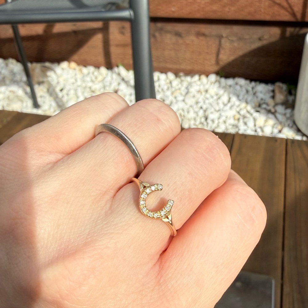 14k Gold Lucky Horseshoe Ring